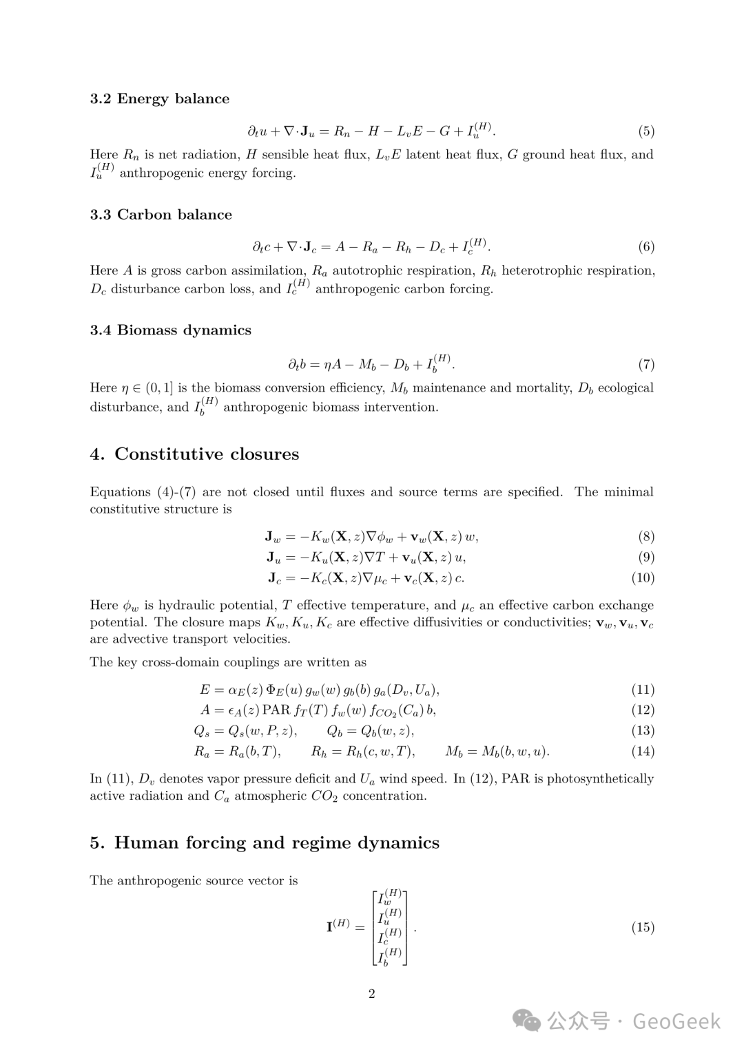 Additional conceptual Earth-system modelling output
