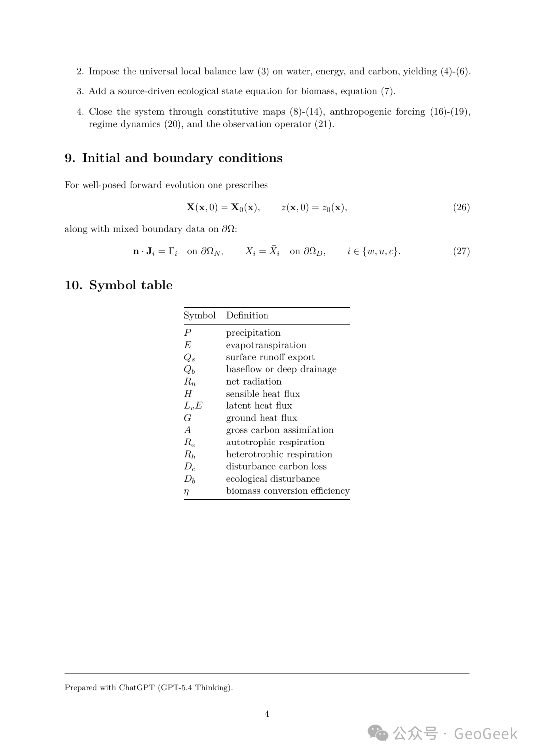Additional conceptual Earth-system modelling output